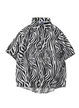 Black And White Zebra Short Sleeves Shirt | Key - SHINee