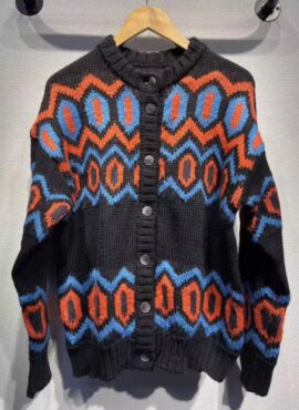 Black Aztec Patterned Knit Cardigan | Danielle - NewJeans