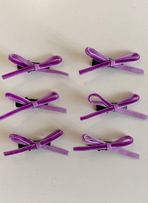 Lilac Velvet Ribbon Hair Clips | Jennie - BlackPink