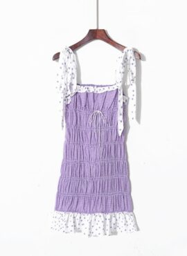Lilac Checkered Mini Dress | Lily - NMIXX