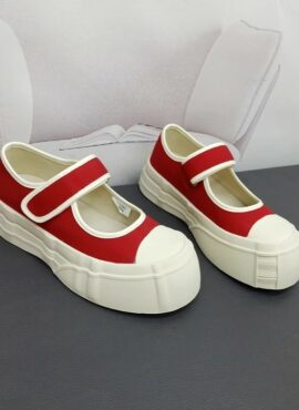 Red Velcro Platform Shoes | Jennie - BlackPink
