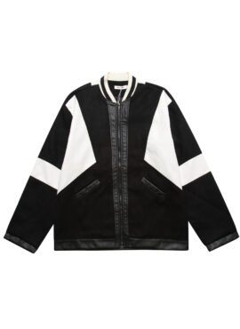 Black Leather Lining Biker Jacket | Yeonjun - TXT